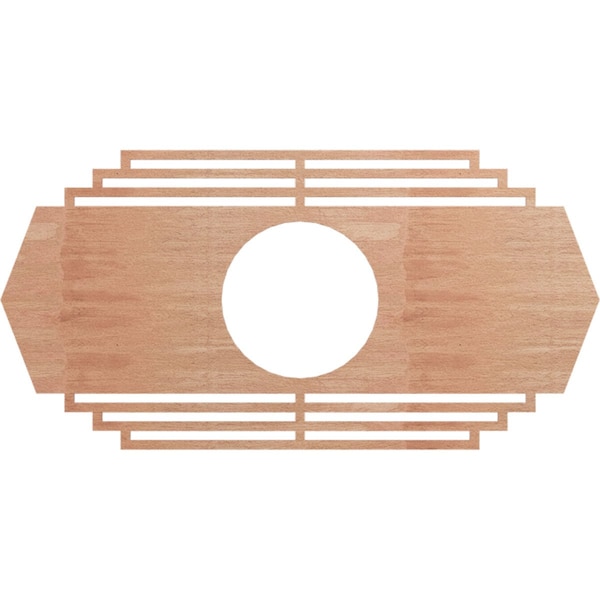 Ekena Millwork Chrysler Wood Fretwork Pierced Ceiling Medallion, Cherry, 40"W x 20"H x 10 1/2"ID x 1/4"T CMWP40X20X0250CSCH - main